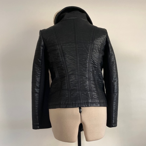 Shearling style  vegan leather jacket - Picture 9 of 9